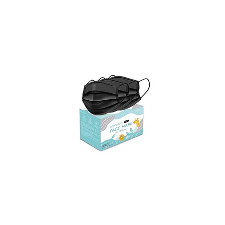 100 máscaras faciales para niños, transpirables, negras, para niños, desechables, para protección, máscara de seguridad, antipo