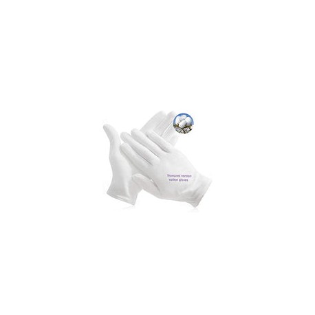 12 pares Guantes unisex de algodón blanco suave para manos secas grandes guantes de trabajo de algodón reutilizables manos seca