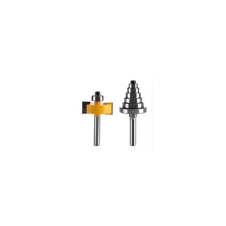 1/2"H - 1/4" Broca para fresadora de conejeras con 7 rodamientos Juego de herramientas de carpintería para madera contrachapada