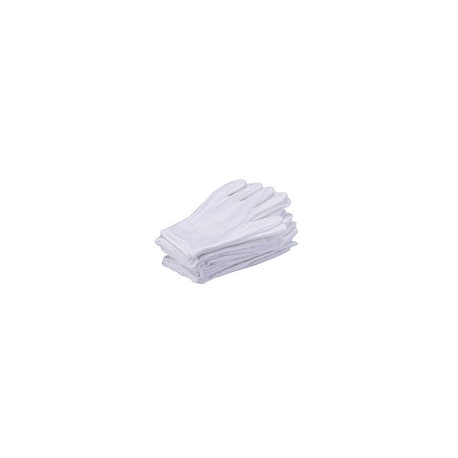 12 unidades/6 pares de guantes de trabajo de algodón blancos de 20,3 cm, talla única
