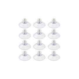 12 ventosas de PVC con tornillos, rosca M5, transparente, 1.6 pulgadas de diámetro con tuerca moleteada para baño y cocinas