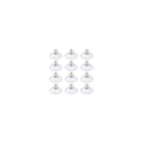 12 ventosas de PVC con tornillos, rosca M5, transparente, 1.6 pulgadas de diámetro con tuerca moleteada para baño y cocinas