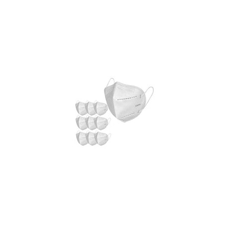 10 Cubrebocas KN95 Termosellados 5 Capas 3D Mascarilla de Maxima Filtracion de Polipropileno Anti-Fluidos, Antibacterial, Anti-