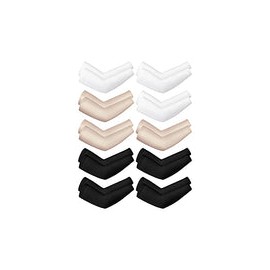 10 pares de mangas de enfriamiento para el sol, protección UV, mangas de brazo para hombres y mujeres (negro, blanco, color de 