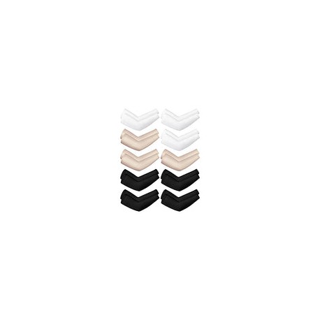 10 pares de mangas de enfriamiento para el sol, protección UV, mangas de brazo para hombres y mujeres (negro, blanco, color de 