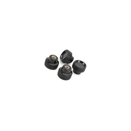 10 Piezas de Perilla Moleteada Tuerca de Rosca Hembra Perilla de Sujeción, Tornillo de Plástico Negro M6x25 En La Perilla de Su
