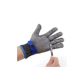 1PC Guante resistente a cortes seguros Guante resistente a puñaladas Alambre de acero inoxidable Malla metálica Guante de algod