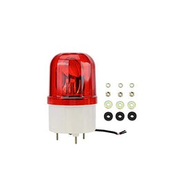 1pc Señal Giratoria Bombilla de Emergencia Luz de Advertencia Giratoria Lámpara de Baliza con Zumbador AC220V (Rojo)