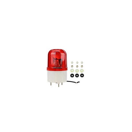 1pc Señal Giratoria Bombilla de Emergencia Luz de Advertencia Giratoria Lámpara de Baliza con Zumbador AC220V (Rojo)