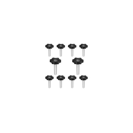 10 pomos hexagonales de plástico para tornillos de extracción rápida (M8-1,25 x 25 mm)