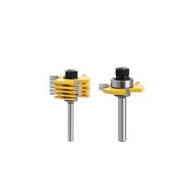 2 brocas de fresadora de ranura, vástago de 1/4 pulgadas, corte de fresado ajustable de 3 alas, carburo de tungsteno de 6 picec