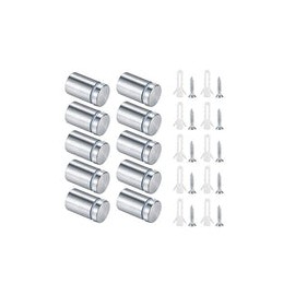 10 tornillos de separación para letreros, separadores de vidrio de acero inoxidable, soportes de pared, tornillos de publicidad
