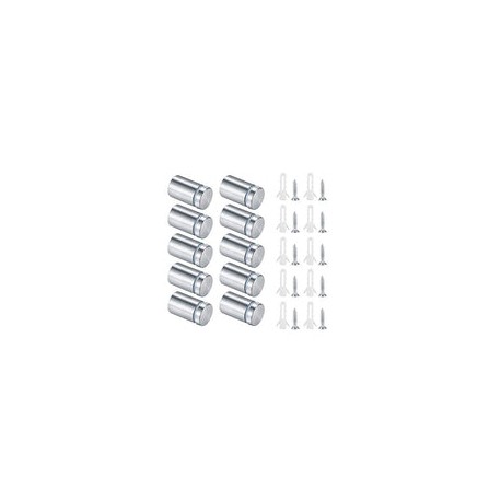 10 tornillos de separación para letreros, separadores de vidrio de acero inoxidable, soportes de pared, tornillos de publicidad