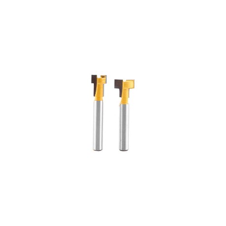 2 brocas para fresadora de ranura en T de 1/4 pulgadas, cortadores de carpintería de 3/8 pulgadas y 1/2 pulgadas de diámetro pa