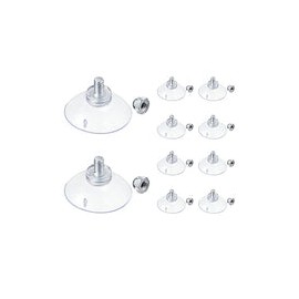 10 ventosas de 1.73 pulgadas de diámetro, tornillo de ventosa de 0.39 pulgadas de longitud, ganchos de ventosa transparente con