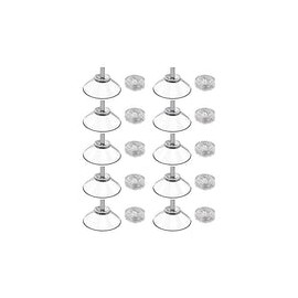 10 ventosas roscadas Fuertes - Soportes de Ventosa Transparentes de 8x40 mm para Ventanas de Vidrio Azulejos Paredes Espejos y 