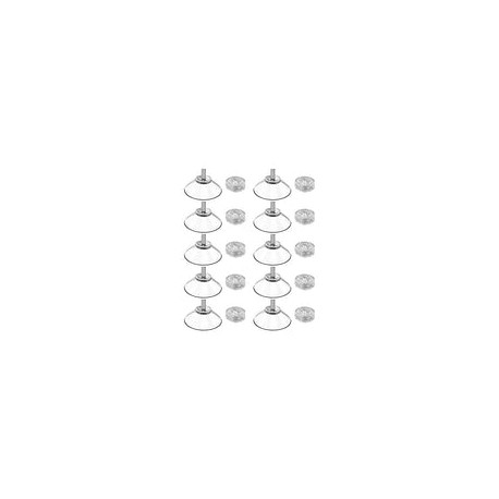 10 ventosas roscadas Fuertes - Soportes de Ventosa Transparentes de 8x40 mm para Ventanas de Vidrio Azulejos Paredes Espejos y 