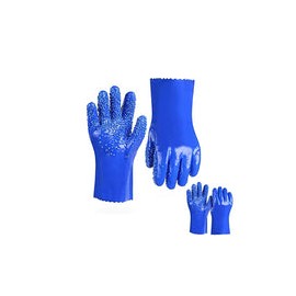 2 pares de guantes de PVC resistentes a los productos químicos, guantes de limpieza de drenaje, guantes de máquina de alcantari