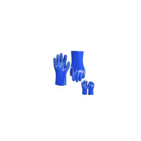 2 pares de guantes de PVC resistentes a los productos químicos, guantes de limpieza de drenaje, guantes de máquina de alcantari