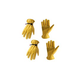 2 pares de guantes de trabajo de cuero para hombres y mujeres, guantes Rigger para conductores, trabajos de jardín, jardinería 