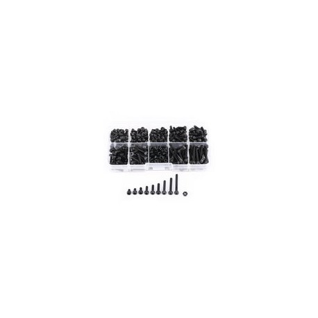 280PCS M3 Tornillos y Tuercas Hex de Cabeza de Casquillo de Acero de Aleación Grade 12.9 con Caja de Almacenamiento 4/5/6/8/10/