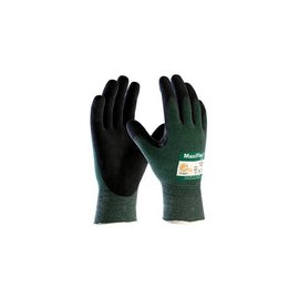 3 Pack MaxiFlex Cut 34-8743 Cut Resistant Nitrile Coated Work Gloves with Green Knit Shell and Premium Nitrile Coated Micro-Foa