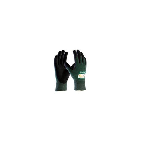 3 Pack MaxiFlex Cut 34-8743 Cut Resistant Nitrile Coated Work Gloves with Green Knit Shell and Premium Nitrile Coated Micro-Foa