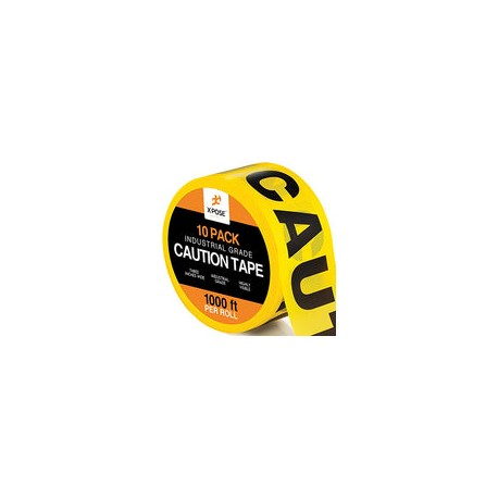 2 rollos de cinta de precaución – 2 rollos – 1000 pies x 3 pulgadas de ancho cada uno – cinta de seguridad amarilla para alta v