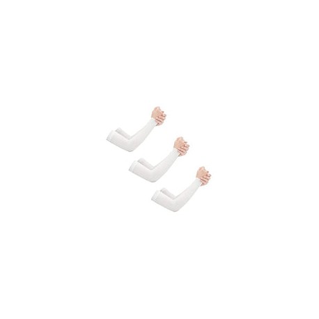 3 Pares Blanco Manga Protectora para Brazo, Mangas de Protección UV Sol, Protección Larga Cubierta de Golf Ciclismo Corriendo P