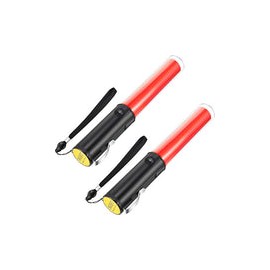 2 unidades de 11 pulgadas LED de señal de varita de tráfico recargable intermitente LED Control de luz varita de señal de tráfi