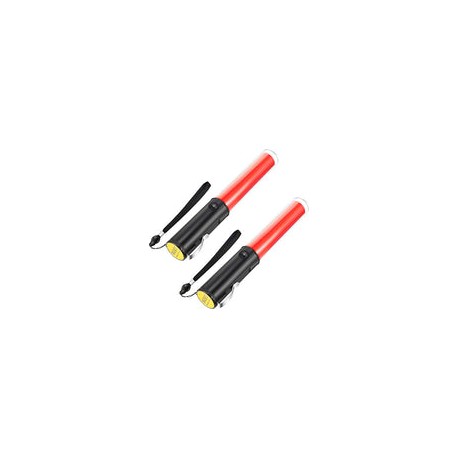 2 unidades de 11 pulgadas LED de señal de varita de tráfico recargable intermitente LED Control de luz varita de señal de tráfi