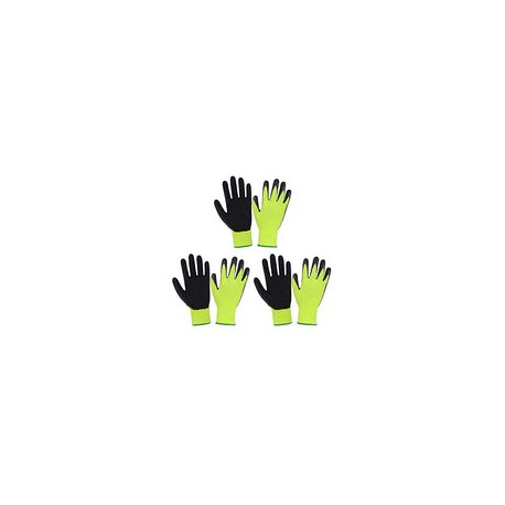 3 pares de guantes de jardinería para niños de 2 a 13 años, guantes de jardín con revestimiento de goma para niños y niñas, gua