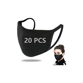 20 cubrebocas unisex de algodón antipolvo, lavable, tela de algodón reutilizable