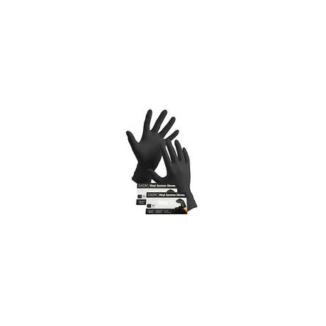 200 Guantes De Vinil Synmax Libre De Latex y Nitrilo Vinyl No Esteril (Small, Negro)