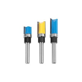 3 Unids 1/4 Pulgadas De CarpinteríA Fresa Fresa Cojinete Buje Trim Router Bit Set Edge Edge Slotting Router