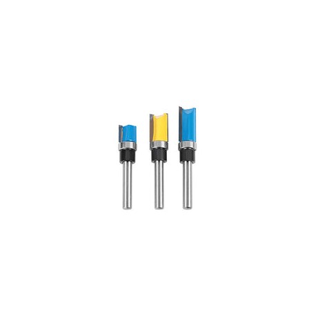3 Unids 1/4 Pulgadas De CarpinteríA Fresa Fresa Cojinete Buje Trim Router Bit Set Edge Edge Slotting Router