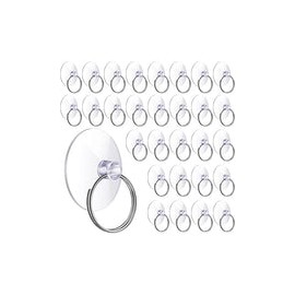 30 ventosas con anillo, llavero transparente, ventosas de Navidad, ventosas para ventana, cocina, pared, gancho de vidrio para 