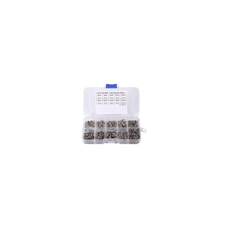 340pcs M3 Phillips Tornillos con Tuercas Tornillos de Cabeza de Cruz con Tuercas Conjunto de Tornillos y Tuercas Surtidos de Ac