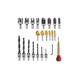 23 unidades de herramientas de perforación de chaflán para carpintería, avellanadora 6pcs, avellanadora de tres puntas 7pcs, Co