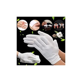 24 guantes blancos de algodón para manos secas hidratantes durante la noche, guantes de eccema para niños, guantes para dormir 