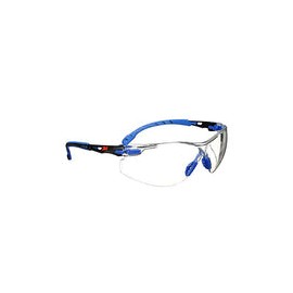 3M Solus 1000 Series - Lentes protectores con revestimiento antivaho Scotchgard, Gafas de seguridad, Negro/armazón azul, lente 