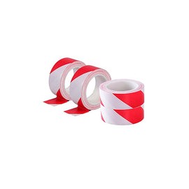 4 rollos de cinta de advertencia de peligro de 2 pulgadas x 36 yardas rojo blanco cinta de precaución rollo impermeable antides