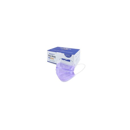 50 mascarillas desechables pequeñas de seguridad con 3 capas, tamaño pequeño, color morado