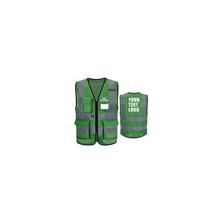 A-SAFETY Chaleco de seguridad reflectante de alta visibilidad con logotipo personalizado (XS-8XL), Amarillo/Azul, Medium