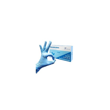 5R Guantes de nitrilo, guantes desechables, sin látex, sin polvo, textura, guantes de trabajo seguros (pequeños (paquete de 100