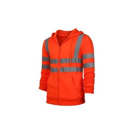 AIEOE Chaquetas reflectantes de alta visibilidad para hombre con capucha de seguridad de forro polar con capucha y bolsillos co