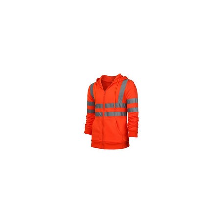AIEOE Chaquetas reflectantes de alta visibilidad para hombre con capucha de seguridad de forro polar con capucha y bolsillos co