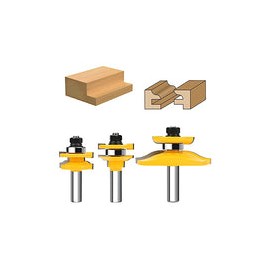 ACETOP 3 piezas Ogee Rail and Stiles Router Bits 1,27 cm Mango recubierto de carburo Panel elevado para puerta de gabinete con 