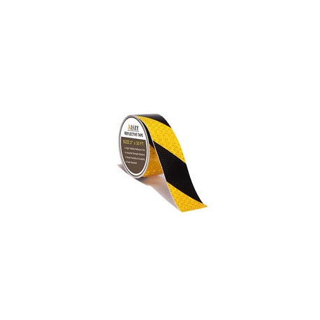 AISEY Cinta reflectante de precaución, impermeable, amarillo y negro, para exteriores, 2 pulgadas x 30 pies
