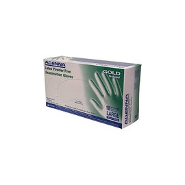 Adenna GLD266 Gold - Guantes de látex sin Polvo (6 mil), Color Blanco, Talla L, Caja de 100